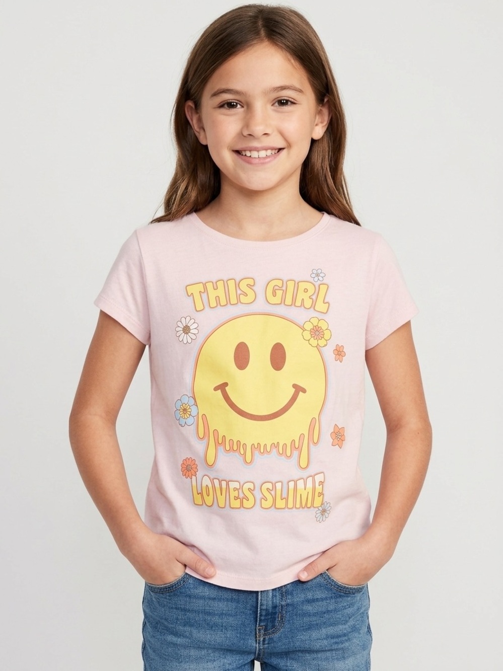 The Children's Place Pink Short-Sleeve 'This Girl Loves Slime' Graphic Tee